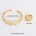 Yueming 2 pcs 24k Elegant Gold/Silver Adjustable Women's Copper Light Luxury Adjustable Set