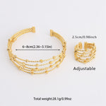 Yueming 24k Elegant Gold/Silver Adjustable Women's Copper Light Luxury Adjustable Set