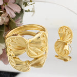 Luxury Gold Color Cuff Bangle Ring For Women Dubai Gold Plated Copper Bracelet Jewelry Nigerian African Party Wedding Gifts