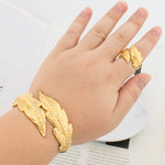 Classic Copper Fashion Gold Color Bracelet Bangle Golden Plated Good Brazilian African Jewelry For Women Lady Party Wedding Gift