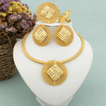 Luxury Earrings Necklace Women Classic New Big Jewelry Set Lady Round Earring Italian Style African Female Party Wedding Gift