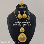 Luxury Arabic Gold Wedding Jewelry Set Gold Plated Dubai Bridal Necklace Earrings Ring Nigeria Women Vintage Jewelrys Gift
