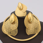 African Necklace Earrings Ring Set Geometric Irregular Design Women Nightclub Party Jewelry Anniversary Gift For Wedding