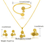 Italy French Gold Plated Exquisite Necklace Bracelet Earrings Ring Set for Women Girl Jewelry Gift for Party Wedding Banquet