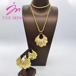 YM Dubai Jewelry Sets Fashion Copper Earrings Pendent Necklace For Women Romantic Daily Wear Party Wedding Anniversary Gifts
