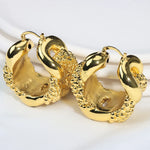 Trendy Earrings and Pendant Set For Women Necklace Fashion Jewelry Copper Golden Geometric Wedding Party Gift