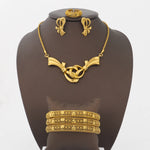 2025 Luxury Necklace Bracelet Earrings Ring For Women Gold Plated Bowknot Shape Jewelry Gifts For Party Wedding