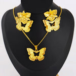 French Elegant Gold Plated Women Necklace Earrings Set for Girl Fashion Jewelry Accessories Gift for Wedding Party Banquet