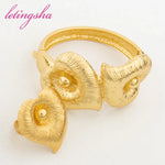 Dubai Fashion Large Necklace Earrings Bracelet Ring Set Italy Women Luxury Gold Color Jewelry Set African Jewelry Holiday Gift