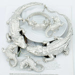 Alligato Crocodile Jewelry African Earring Set Fashion Women Gold Plated Ring Bracelet Wedding Necklace Pendant Dubai Party Gift