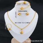 Gold Color Alloy Metal Twist Lucky Knot Earrings Necklace Bracelet Ring Set for Girls Trendy Geometric Vintage Jewelry