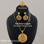 Jewelry Dubai Set Fashion Necklace Rings 24k gold Drop Earring African Ring Jewelry Earring Necklace Arab Luxury Jewelry Sets