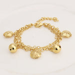 Italy Exquisite Bracelet Dubai Gold Color Hollow Out Flower Pendant Temperament Jewelry Party Wedding Clothing Accessories