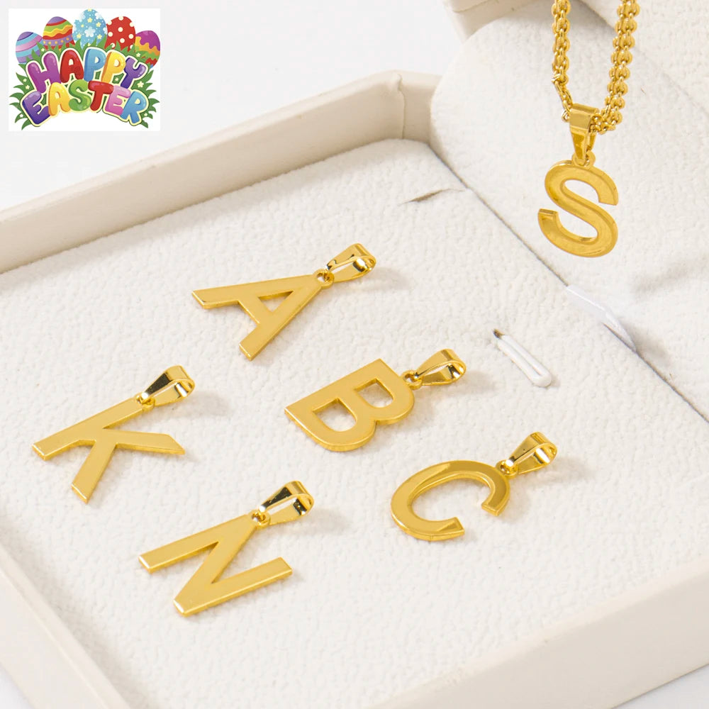 Letters Stainless Steel Cut Alphabet Pendant for DIY Woman Necklace Ladies Jewelry Accessories Wholesale Dropshipping
