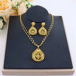 Dubai Party 24k Gold Plated Jewelry Sets for Women Mid East Bridal Costume Necklace Earrings Sets Indian Wedding Party Gifts