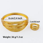 Saudi Arabia African 18K Gold Irregular Fashion Jewelry Set Women Bracelet Ring Dubai Bride Nigeria Wedding Party Accessories
