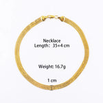 Width10/8MM Stainless Steel Necklace Jewelry for Men Women Gold Plated Hip Hop Flat Chain Stacked up Jewelry Set For Dubai Party