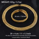 316L Stainless Steel Thick Chain Necklace Bracelet Set For Women New Punk 18K Gold Plated Waterproof Jewelry Set Gift Party