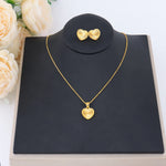 2025 Fashion Heart Earrings Pendant Chain For Women Italy France America Bride Gold Color Jewelry Set Wedding Lovers Dating Gift