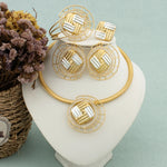 18k Gold Plated Jewelry Set for Women Brazilian Necklace New Design Earrings Set Italian Expensive Wedding Dubai Party Jewelry