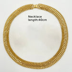 YM Jewelry Sets for Women Dubai 18K Gold Plated Bold Earrings Trend Necklace Party Wedding Lover Birthday Gifts Charm Chain