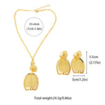 Vintage Waterproof 18k Gold Plated Women's Pendant Necklace Gold Thick Chain Ancient Egyptian and Friends Jewelry Gift Set