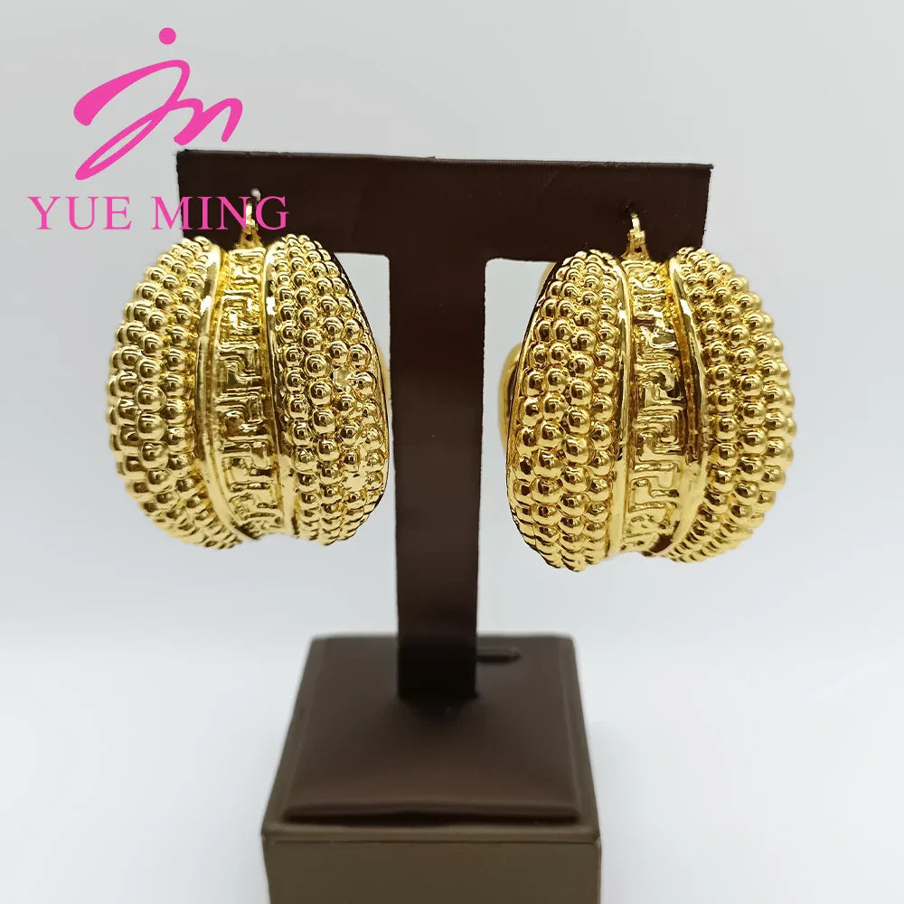 YM Dubai Earrings for Women 18K Gold Plated Copper Pendent Lady Romantic Jewelry Daily Wear Party Wedding Anniversary Gifts - YUEMING JEWELRY