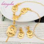 Fashion Earring Gold Color Jewelry Set For Women Ethiopian African Wedding Necklaces 18k Gold Plated Jewellery Sets Party Gifts