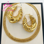 YM Trendy Jewelry Sets for Women Chunky Necklace Bold Earrings Dubai 18K Gold Plated Chain Fashion Jewellery for Party Wedding
