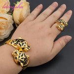 Bracelets léopard plaqués or Yueming