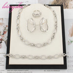 Classic Rings Jewellery Set Dubai Luxury Necklace Chain Gold Color Earrings 18K Gold Plated Bracelet African Fashion Jewelry Set