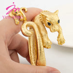 Running Leopard Bracelet Ring for Women Wedding Gold Color Cuff Bangles Luxury Elegant Open Ring Charm Jewelry Set Wedding Gifts