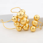 Dubai Fashion Beads Earrings Italian Gold Color Luxury Necklaces Women's Bangle Rings Trends Jewelry Sets Wedding Accessories