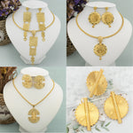 Fashion Necklace Earrings for Women African Lion Head Jewelry Set Dubai 18K Gold Plated Jewelry for Wedding Party Accessories