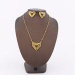 Heart Shape Jewelry Sets For Bride Exquisite Hollow out Earrings And Necklace Accessories Gift For France Wedding Valentine