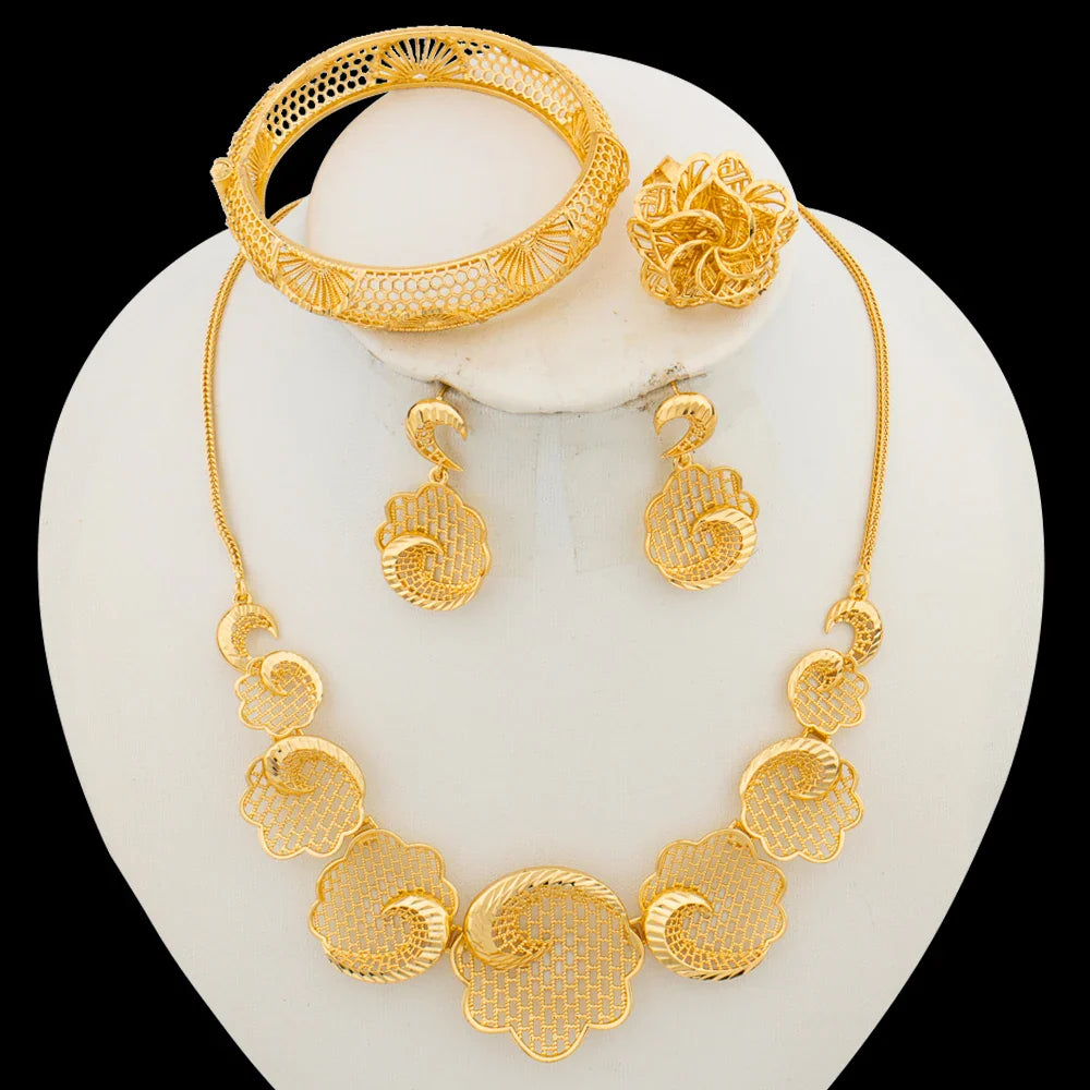 Ensemble de bijoux distinctifs en forme de fleur de Yueming