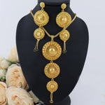 Dubai Fashion Flower Sweater Jewelry Set For Woman Indian Luxury Necklace Earrings 24K Gold-Plated Set For Wedding Party Gifts