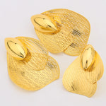 2025 New Style Design Ring and Earrings 2Pcs Set For Women Girl Exaggerated Pretty Jewelry Set For Party Wedding Gift