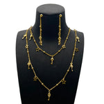 Stainless Steel Earrings Long Chain For Women Gold Plated Jewelry Set Bohemian style Necklace Earrings for Party Wedding Holiday