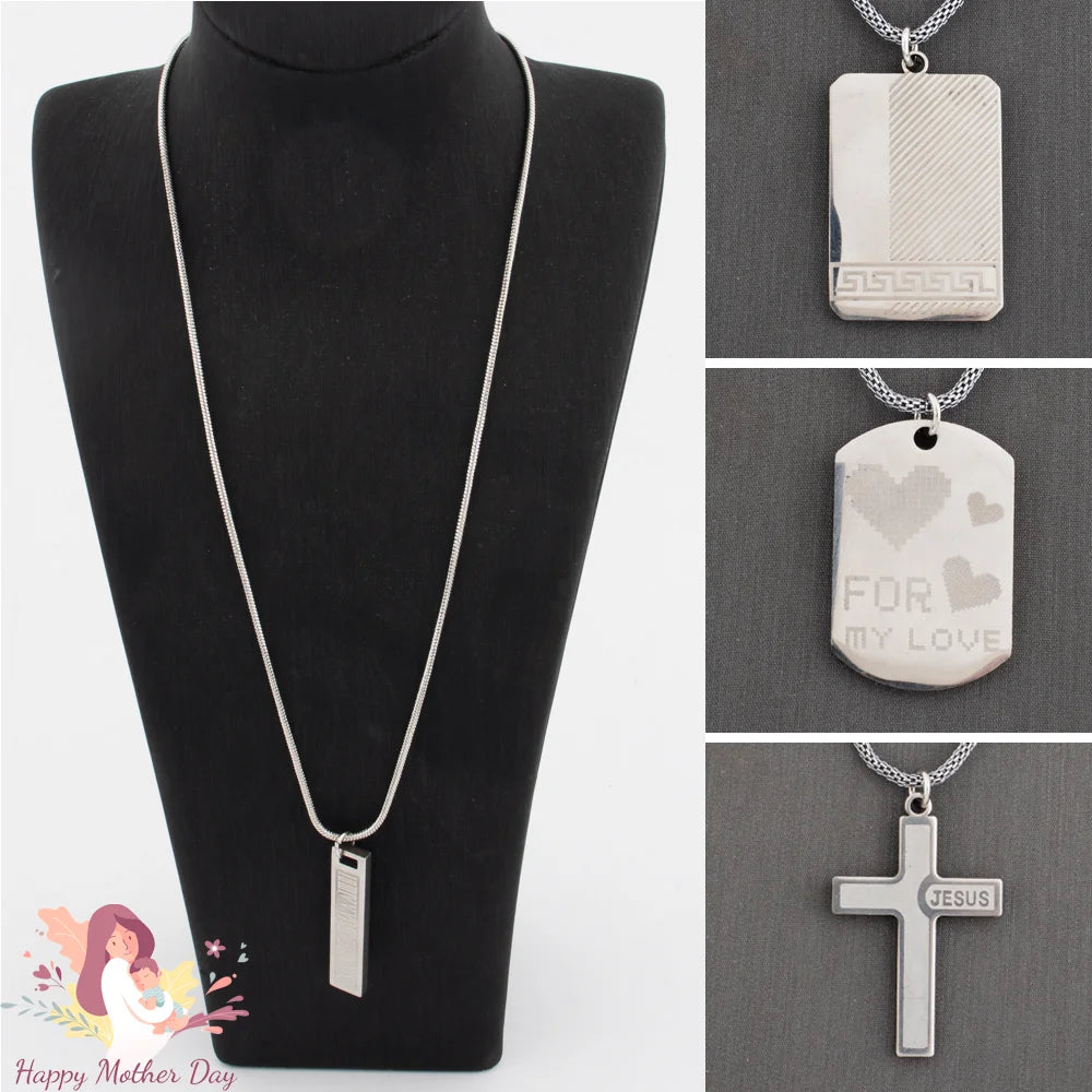 Stainless Steel Pendant Necklace For Women Men America Personalized Nigeria Hip Hop Jewelry Gift For Party Easter Mother's Day