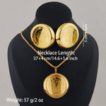 Dubai Fashion 24k gold Noble Pendant Necklace Women Wedding Pendant Chain Earrings 2 Piece Set Jewelry Party Christmas Gift