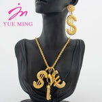 YM Jewelry Sets for Women Charm Chain 40CM Pharaoh Pepper Pendant Mermaid Earrings Banquet Gifts Personality Necklace Jewellery