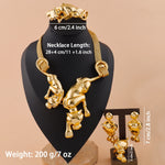 Dubai African Women Necklace Dubai Gold Plated Jewelry Set Leopard Print Pendant Earrings Banquet Party Fashion Jewelry