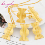 Trend Wedding Earrings Dubai Fashion Necklace Bracelet Ring Set African Jewellery Luxury 18K Gold Plated Jewelry Sets Party Gift
