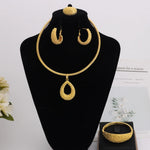 Africa Fashion Gold Plated Bangle Ring Earrings Necklace for Women Arab Multiple Beads Design Wedding Party Easter Jewelry Gift