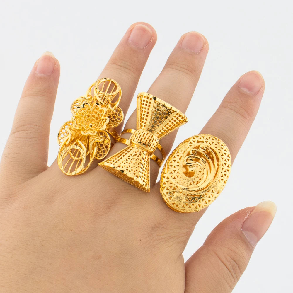 Dubai Ring Design for Women Luxury Stackable Lady Ring for Wedding Engagement Bridal Party Clothing Accessories Trendy Jewelry