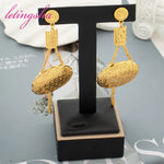 Classic Women Drop Earrings Luxury 18K Gold Plated Long For Dangle Earrings Big Jewelry Findings For Party Earrings