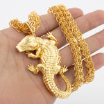 Crocodile Pendant 18K Luxury Gold Color Neclace Chain Dubai Jewelry Fashion African Gold Plated Statement Pendant Set Daily Wear