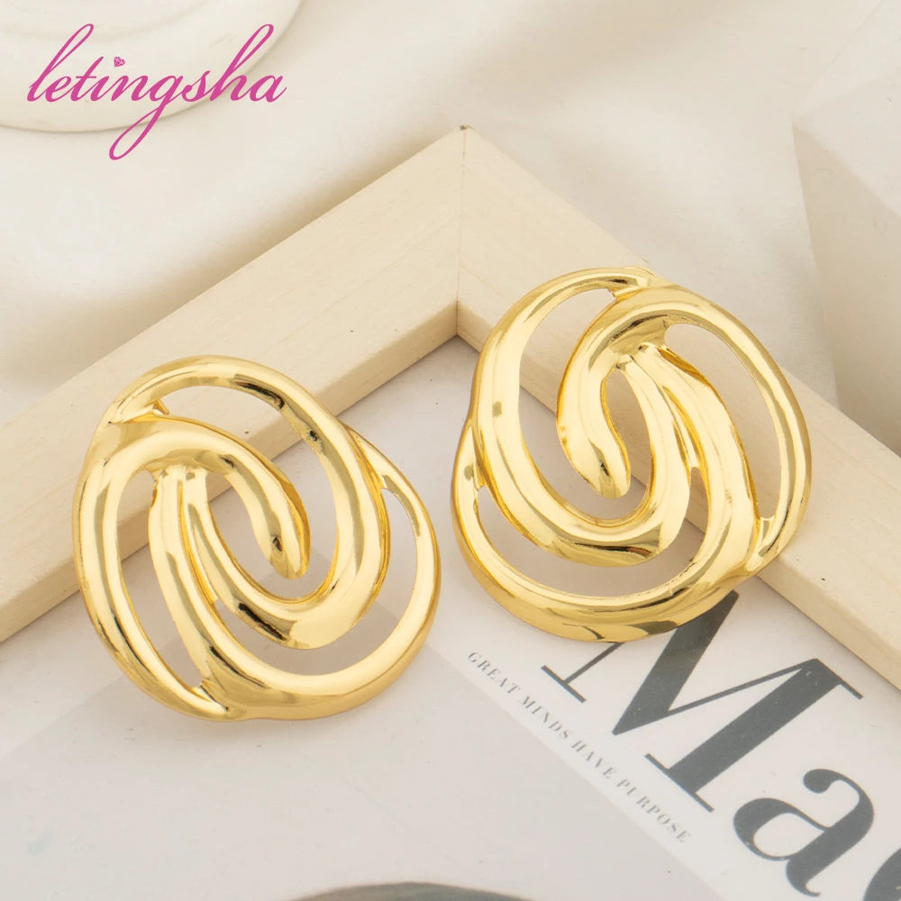 Personalized Big Hoop Earrings Stainless Steel Clip Earrings For Women African Nigeria Fashion Jewelry Party Gift