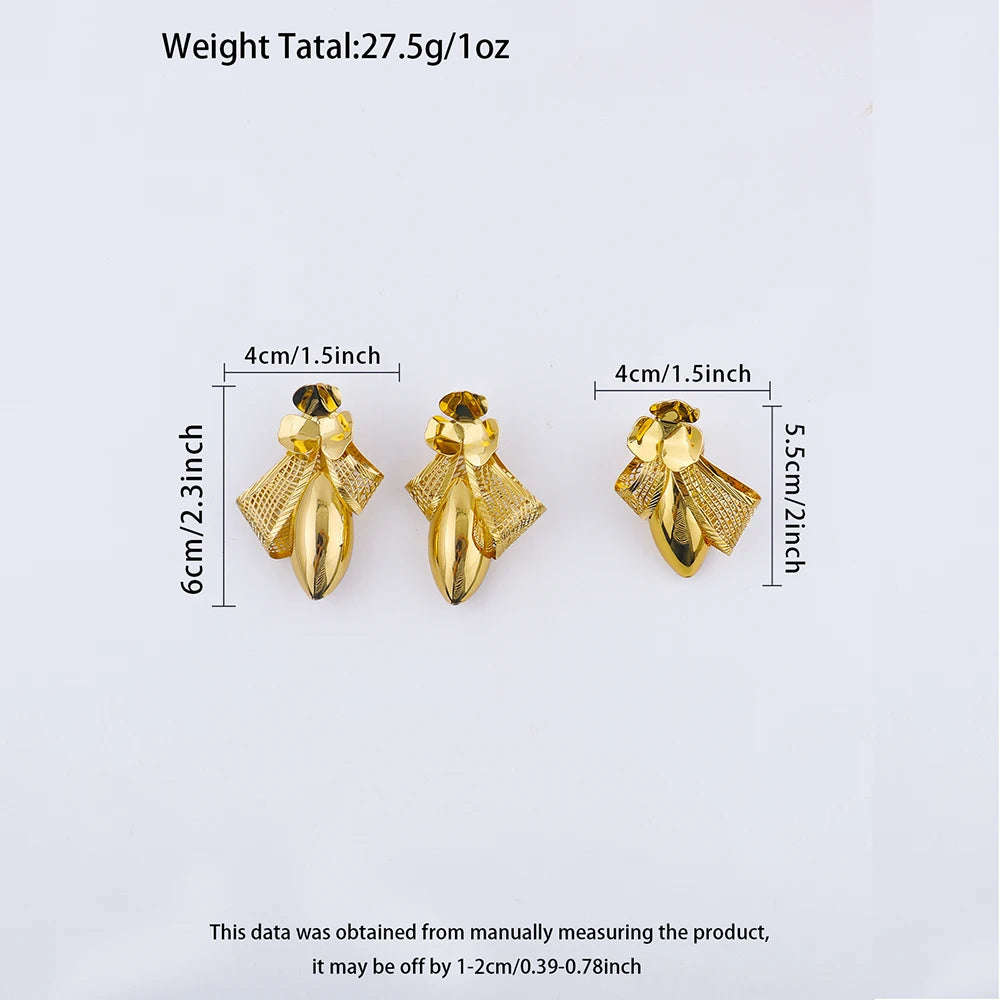 African Exaggerated Earrings Ring Set Geometric Irregular France Design Set For Women Nightclub Party Luxury Jewelry Anniversary